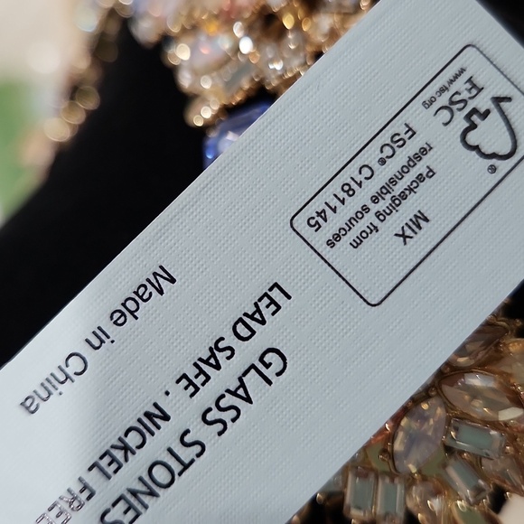 💎🔹️Piper K🔹️  Floral Rhinestone Statement Cluster Glass Stones  Necklace ✨️💎 - Picture 10 of 11